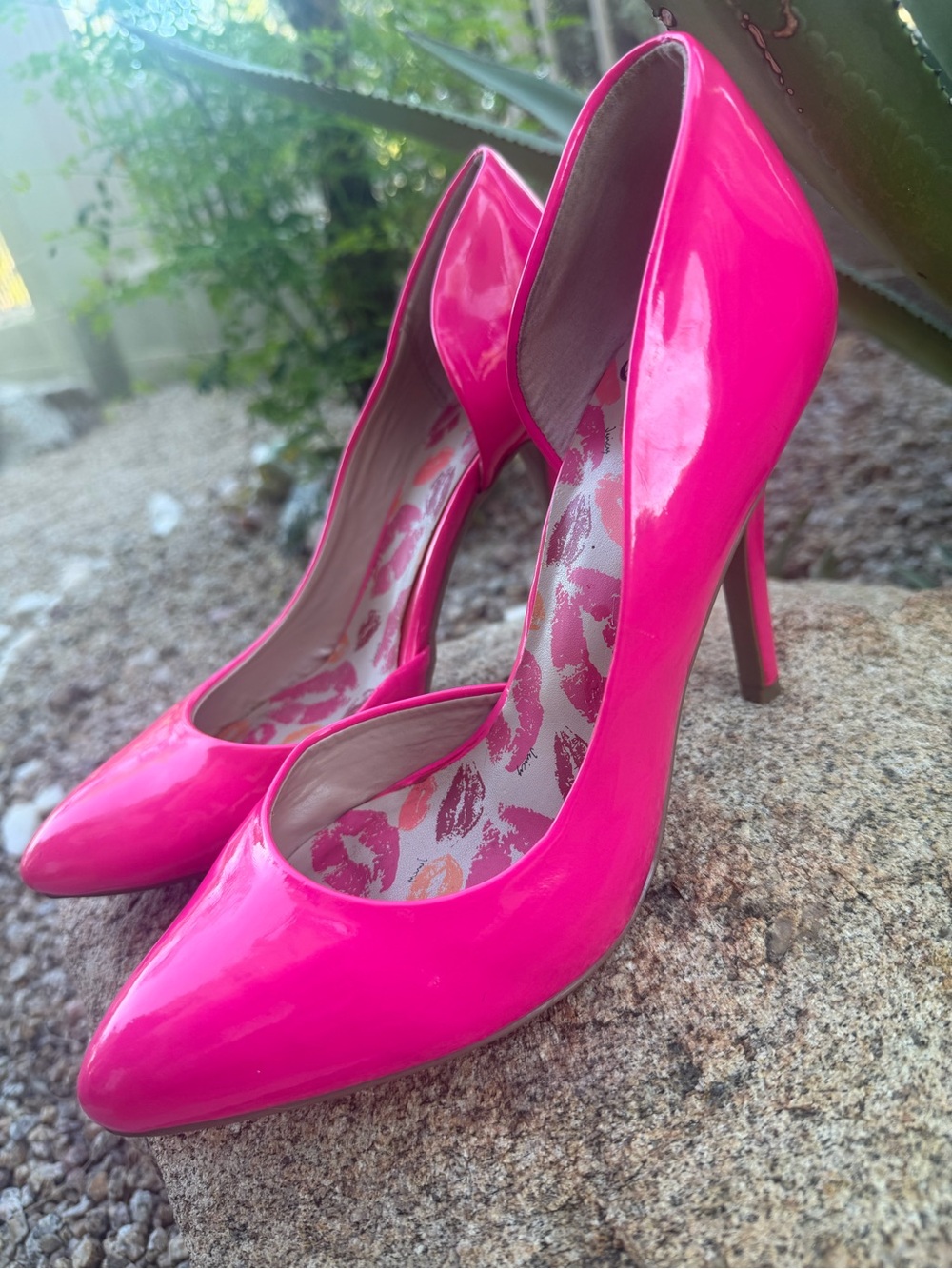 Juicy Couture Khrystal Pink Patent D'Orsay Lipstick Kiss Stilettos Size 8.5